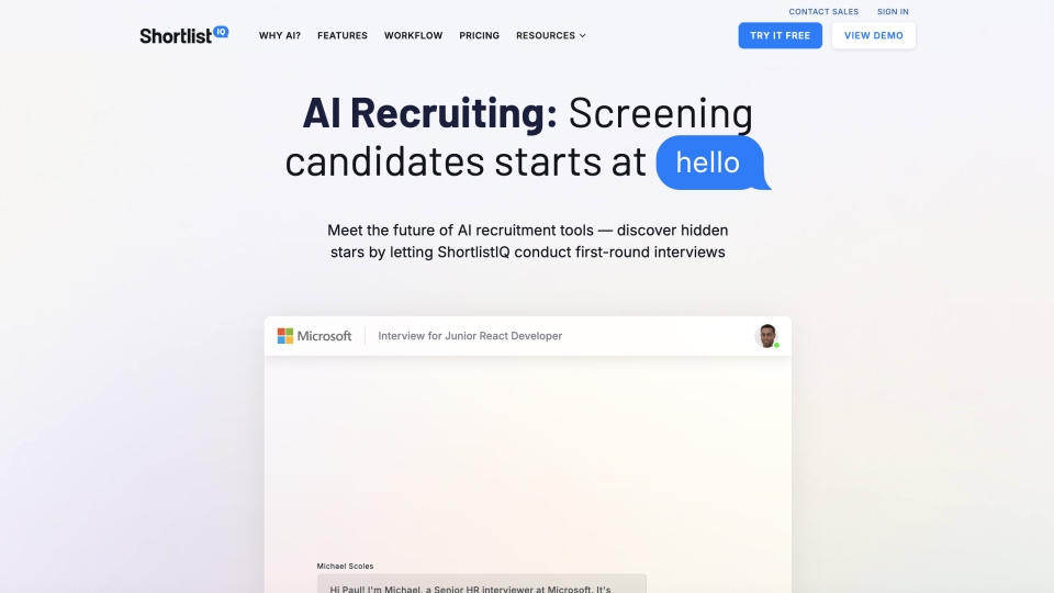 shortlistiq screen